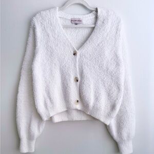Women's White Button-Up Sweater